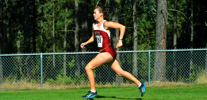 CharLee Linton races during the 2012 season. Linton hopes to be one of WSUs top five runners in the 2013 season.