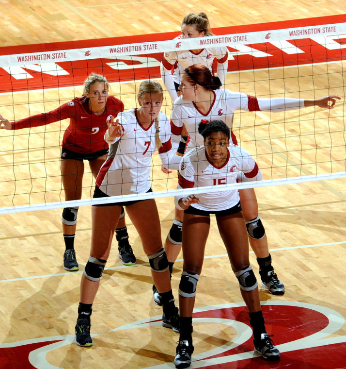 WSU+volleyball+prepares+for+an+opposing+team%E2%80%99s+play+during+the+2012+season.%C2%A0+The+Cougars+will+compete+against+four+teams+in+the+Cougar+Challenge+Tournament+starting+Friday%2C+Sept.+6.