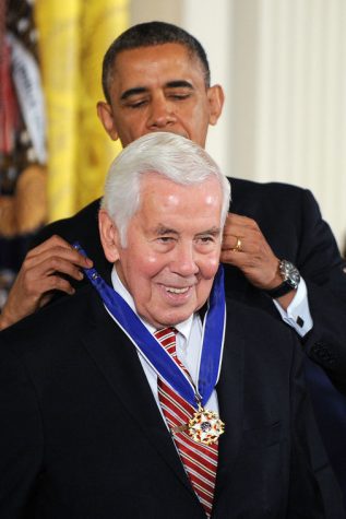 Richard Lugar is awarded in the White House, Nov. 20, 2013.