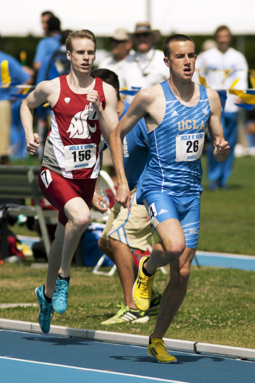 Redshirt freshman Matthew Swanson competes in the 800 meter run during a dual meet against UCLA at Drake Stadium in  Los Angeles, Calif., Saturday, March 22.