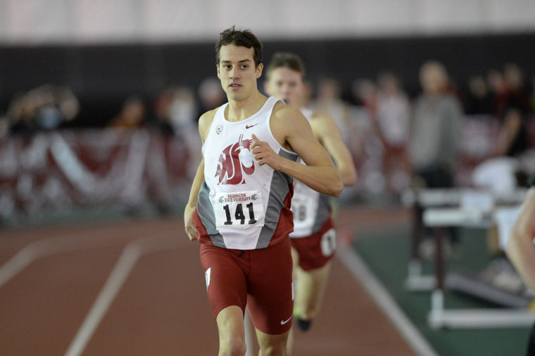 Redshirt junior Jesse Jorgensen competes in the mile during the Cougar Indoor at the Indoor Practice Facility, Feb. 1.