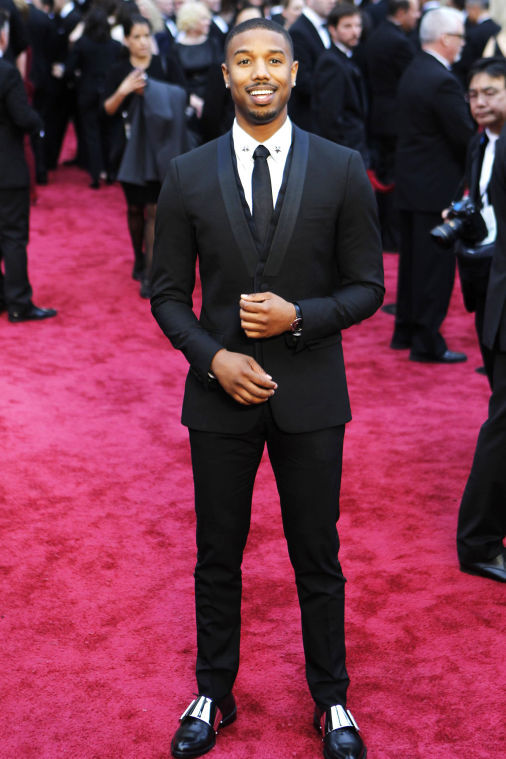 Michael B. Jordan arrives at the 86th annual Academy Awards at the Dolby Theatre in Los Angeles, Sunday, March 2.