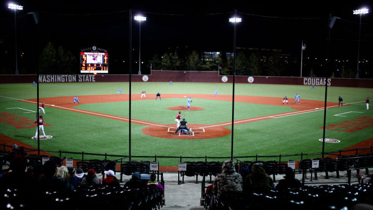 Community members spectate a game against San Jose State at Bailey-Brayton Field, March 27.