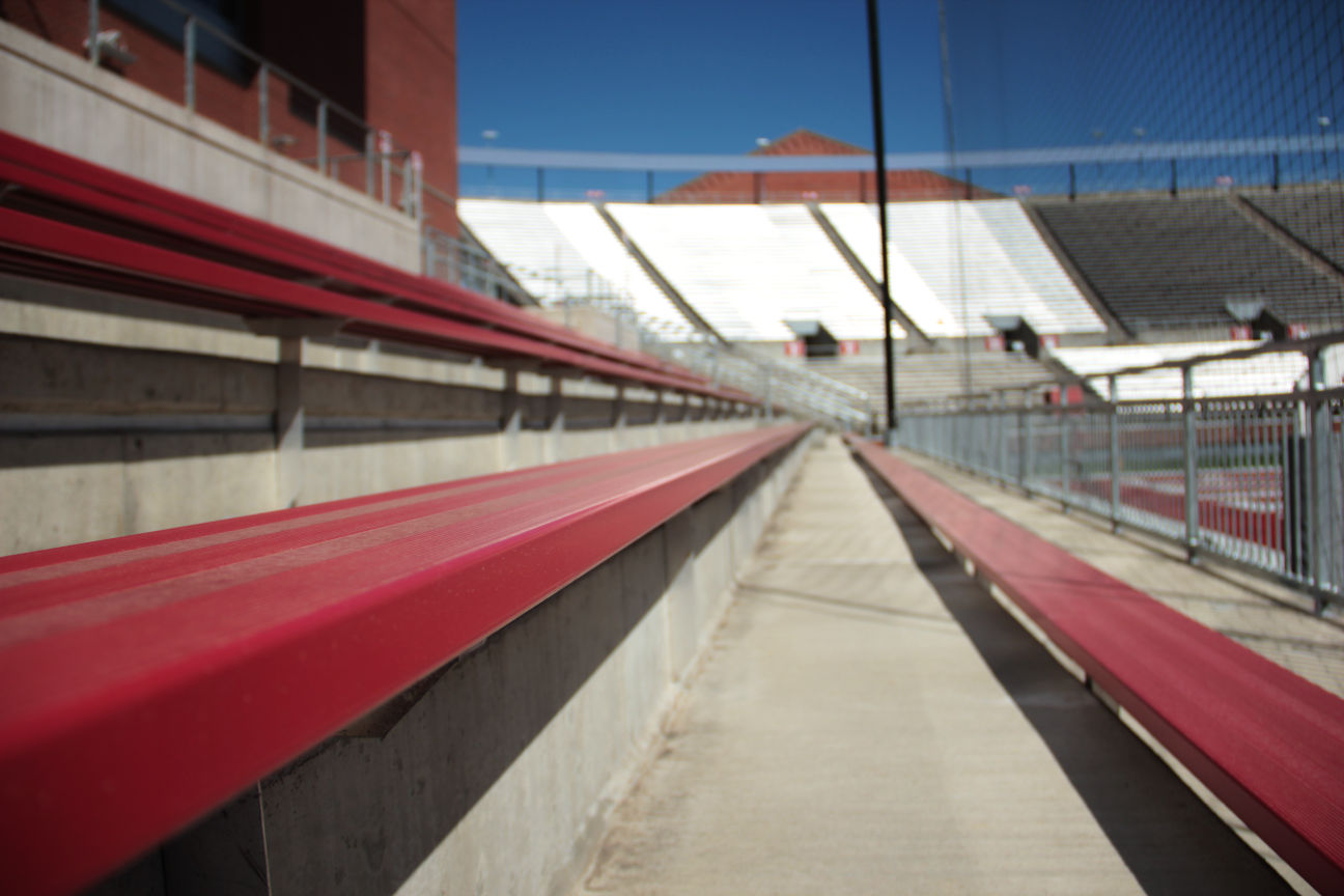 CRIMZONE seating as seen on the west end of Martin Stadium, Sept. 9, 2014. This section will be occupied this Saturday.