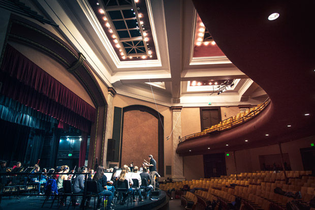The WSU Symphony Orchestra practicing inside Bryan Hall on Nov. 5, 2014.