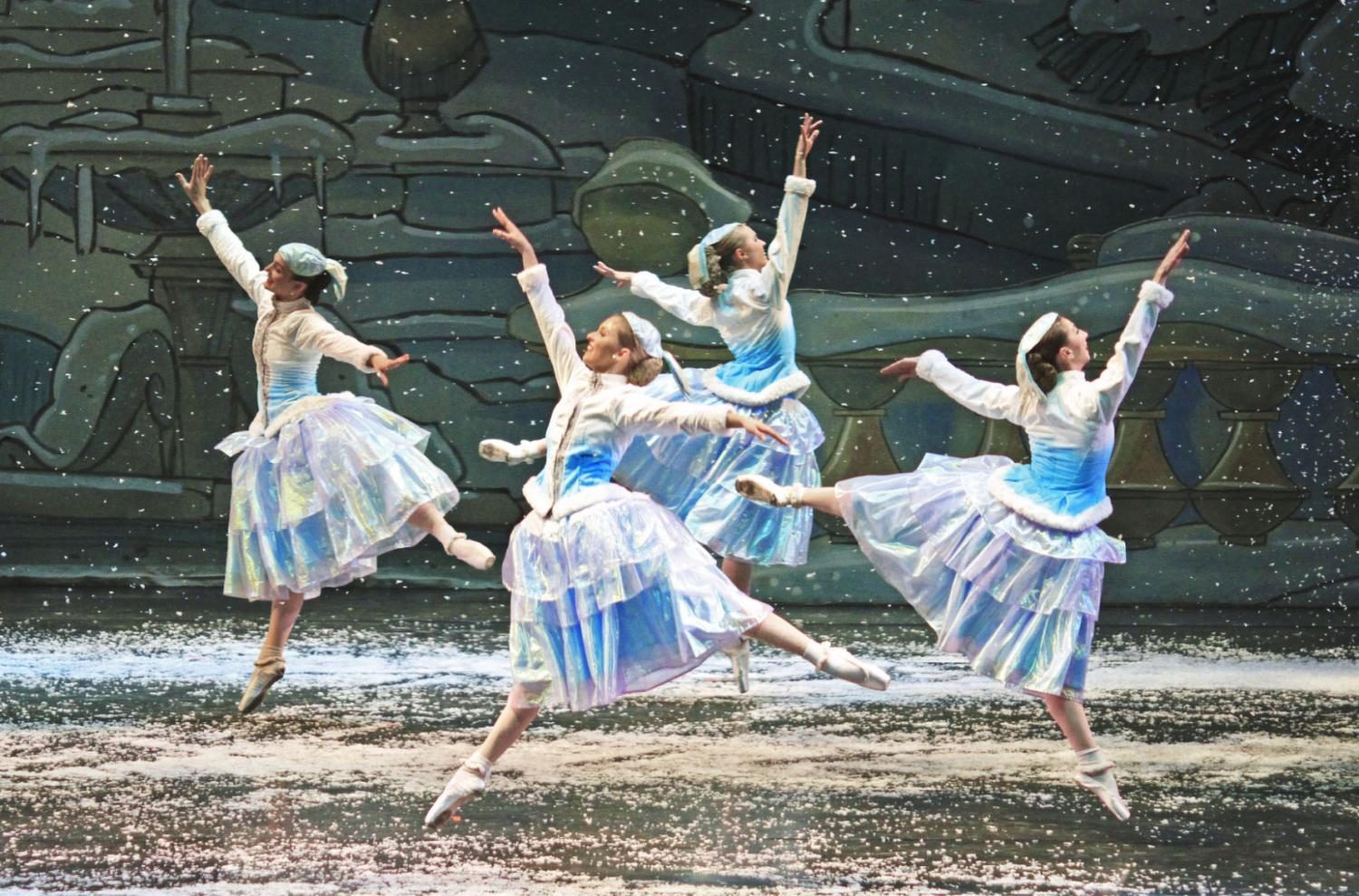The Waltz of the Snowflakes during one of Eugene Ballet’s performances of “The Nutcracker.” The Eugene Ballet will perform with Festival Dance Sunday, Dec. 14, 2014.