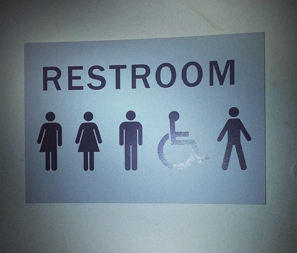 Gender inclusive bathroom sign