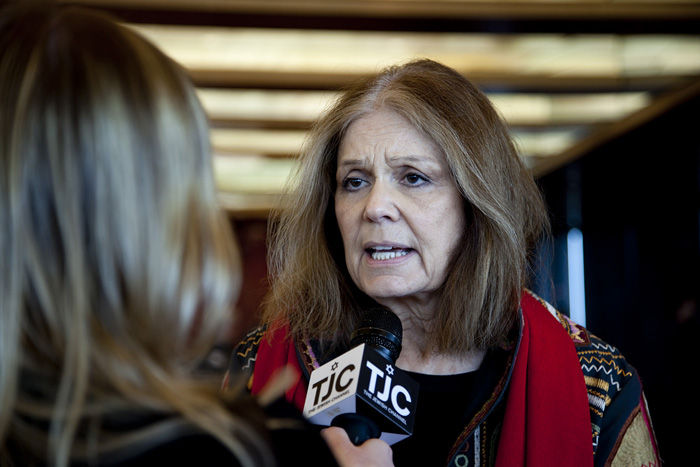 Gloria+Steinem+is+interviewed+by+The+Jewish+Channel+at+a+luncheon+in+March+2012.