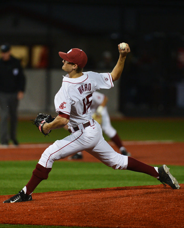 Freshman right-handed pitcher Ryan Ward throws during a game against Arizona State at Bailey-Brayton Field on March 31.