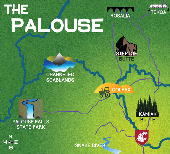 There are several places to go hiking in the Palouse, including Palouse Falls and Kamiak Butte.