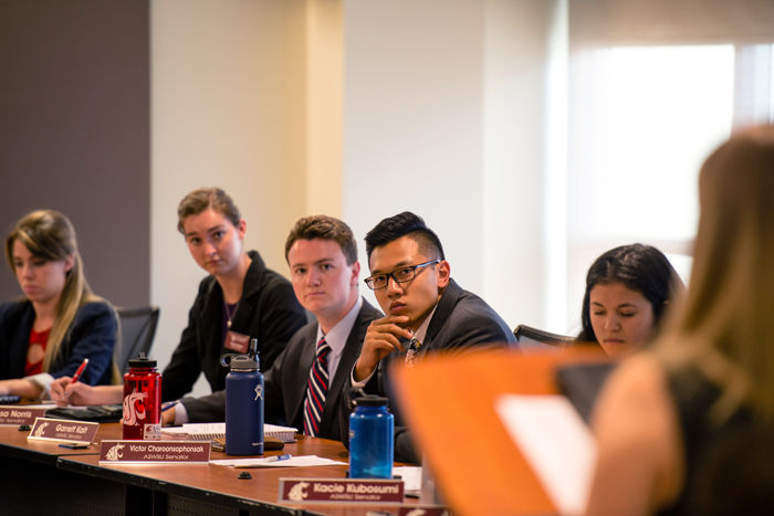 The+ASWSU+Senate+voted+to+confirm+Kevin+Lindquist+as+the+International+Student+Council+president+and+Parker+Blekkenk+as+associate+director+of+legislative+affairs+at+its+meeting+Wednesday.+There+are+five+vacant+senator+positions+still+open+for+this+academic+year.