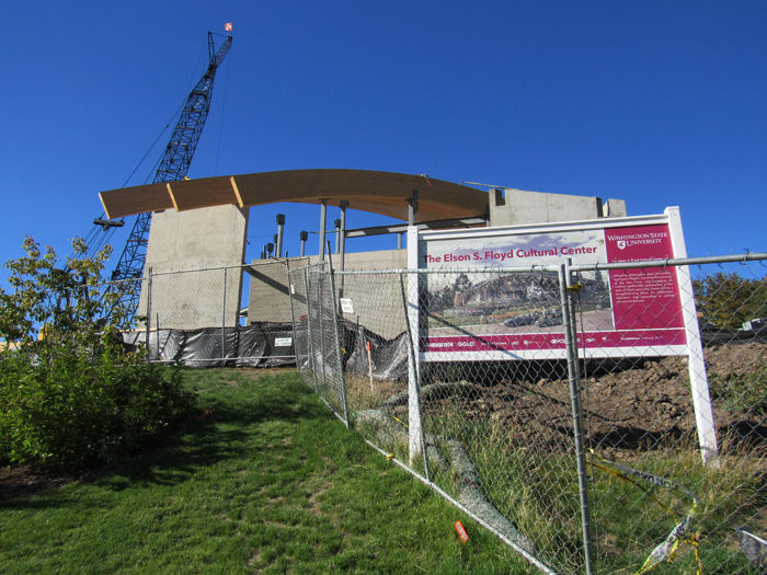 The Elson S. Floyd Cultural Center, named after the late WSU president, as seen from the intersection of Main Street and Stadium Way, is one of seven construction projects overseen by WSU Facilities Services - Capital.