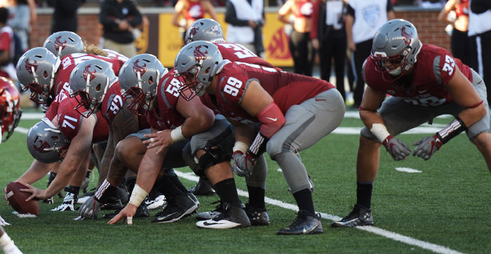 WSU football lines up for a field goal against the Eastern Washington Eagles Sept. 3, 2016 in Martin Stadium.