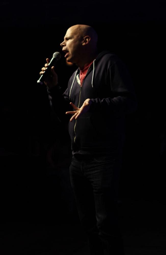 John Roy performs at Comedy Night on Saturday in Moscow.