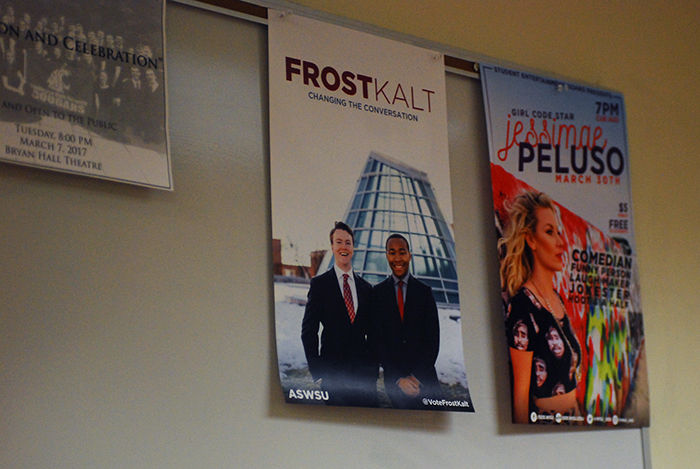 Anders filed an election violation allegation against Frost for allegedly hanging posters in classrooms against the bylaws.