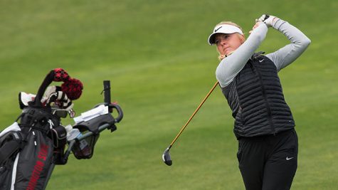 Sophomore Madison Odiorne takes a shot. Women’s golf will tee off today in Rancho Santa Fe.