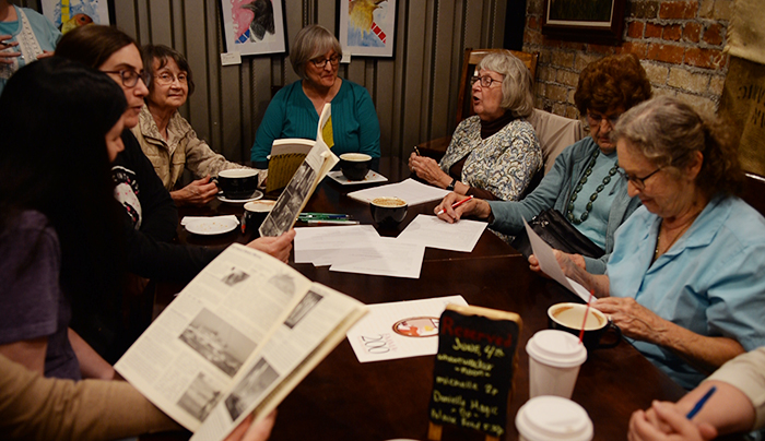 Jane Austen enthusiasts discuss the authors famous and less well-known works while considering plans for future club meetings Sunday at Café Moro.