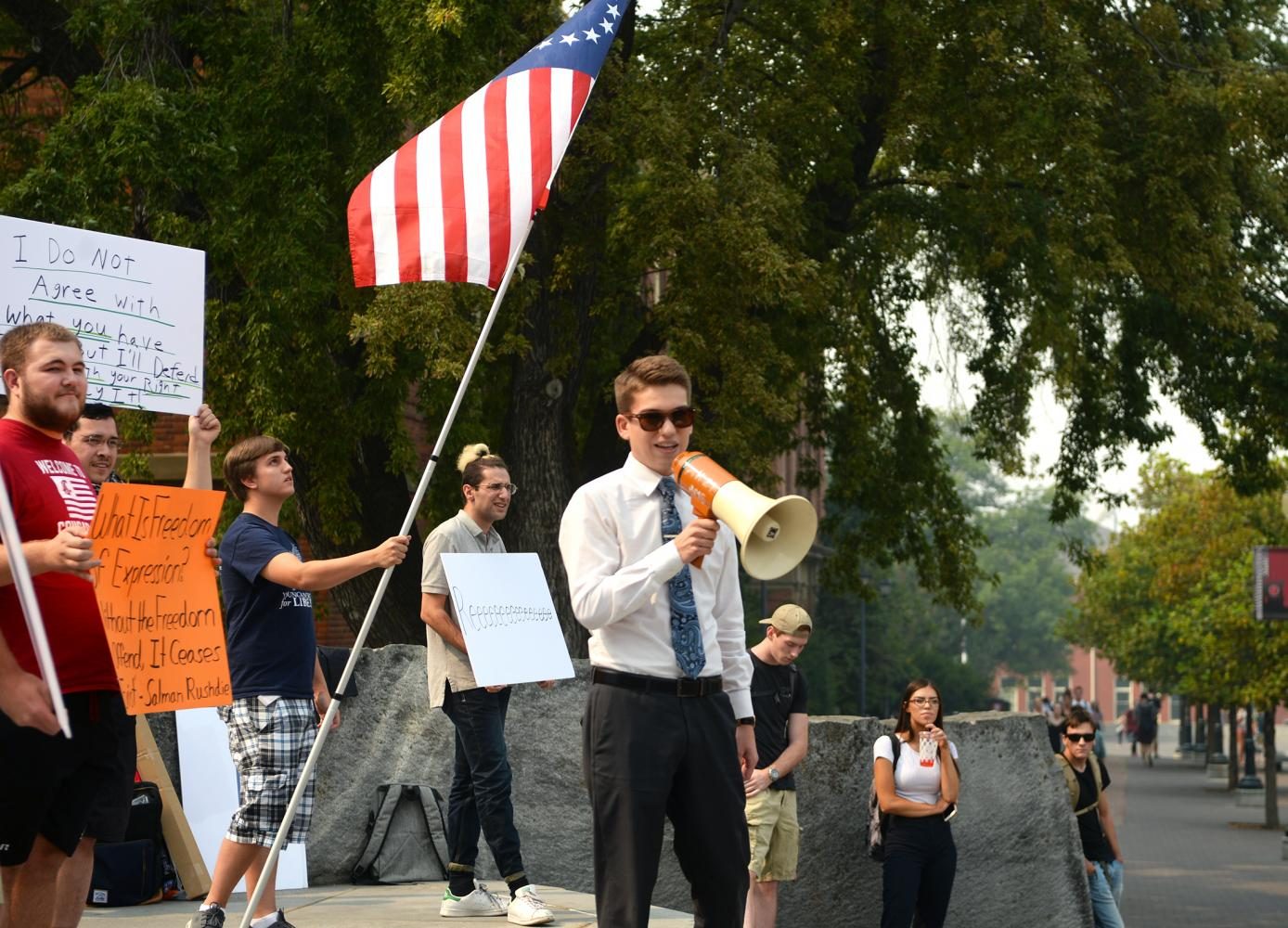 Students had the opportunity to speak on whatever they wanted at the Free Speech Rally
on Wednesday.