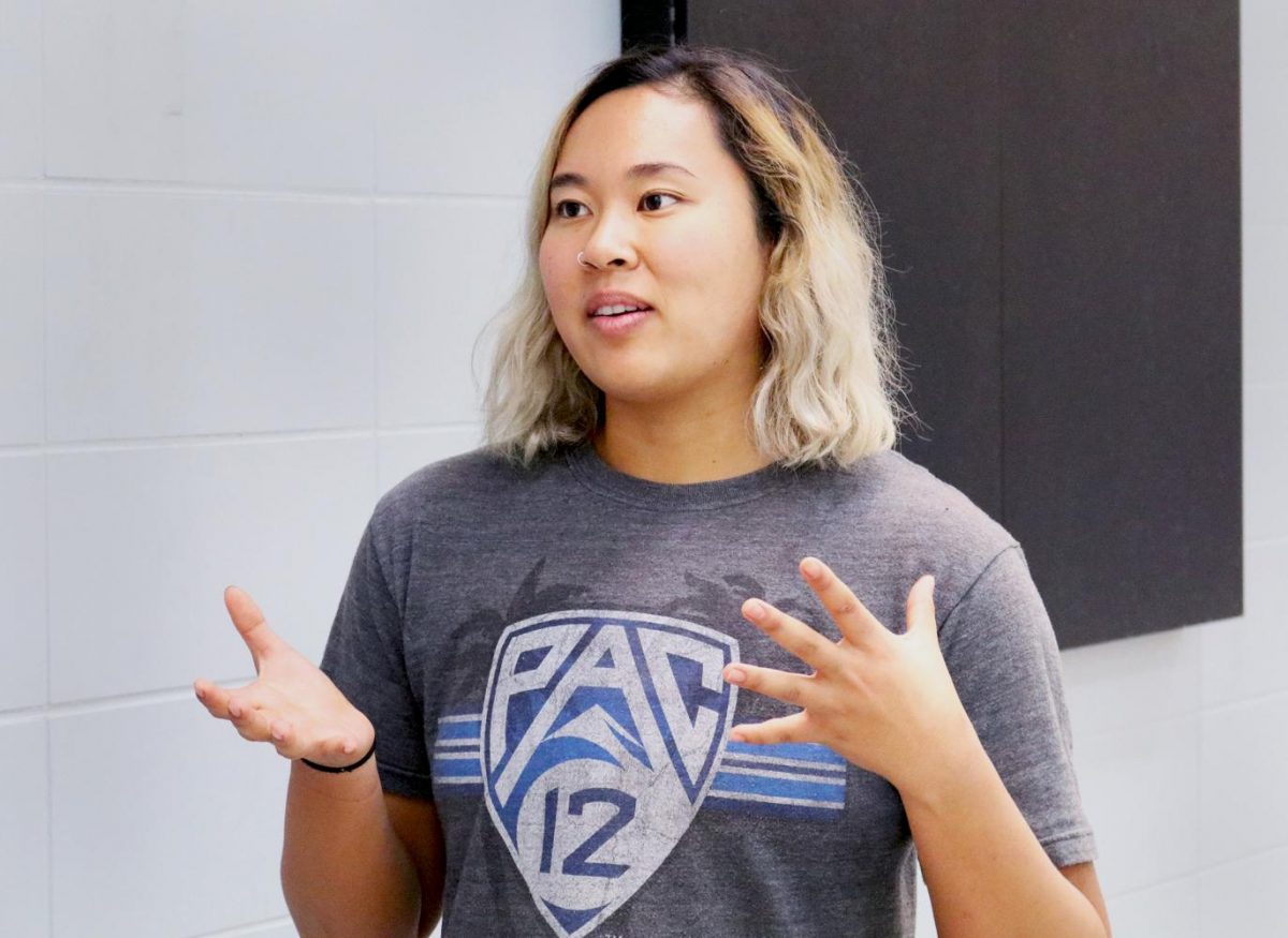 Senior+Freestyle+Swimmer+Rachel+Thompson+discusses+her+hopes+for+the+team+this+season+prior+to+the+upcoming+meet+against+Cal+Poly.