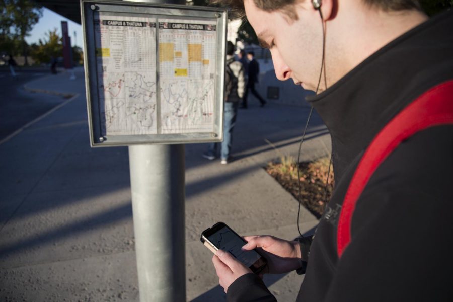 At Pullman Transit bus stops, riders can check their bus’ arrival times on the posted maps, through the Pullman Transit “Where’s My Bus?” web application, the WSU mobile app and Google Maps. 
