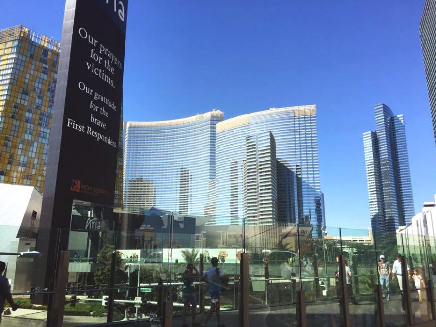 The luxury hotels along Las Vegas Boulevard displayed Pray for Vegas messages on their billboards in the days after the tragedy.
