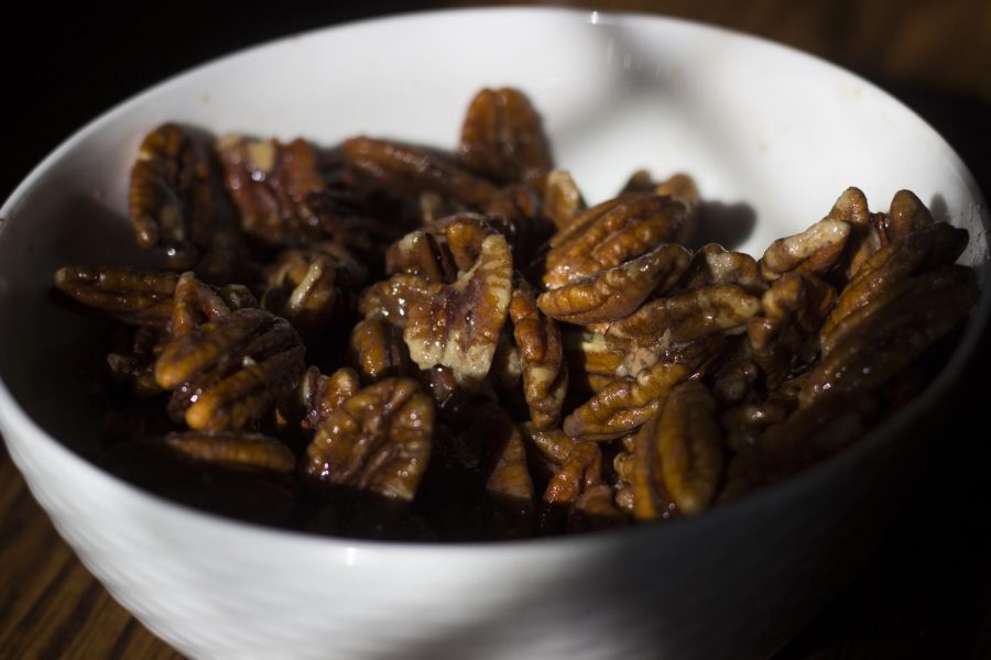 One serving of pecans offers almost half of the daily recommended amount of fiber. 
They are in the tree nut family along with almonds and walnuts.