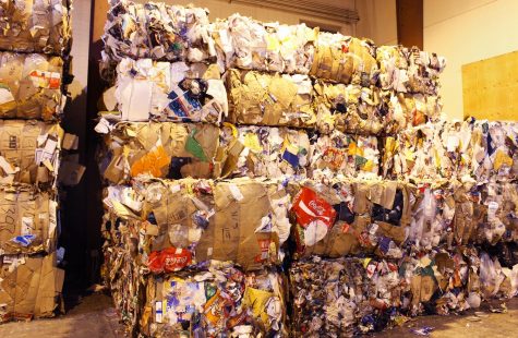 Bales of recycling produced by a machine on site can range from 1,300 to 2,000 pounds. The bales are then sold to other companies. 