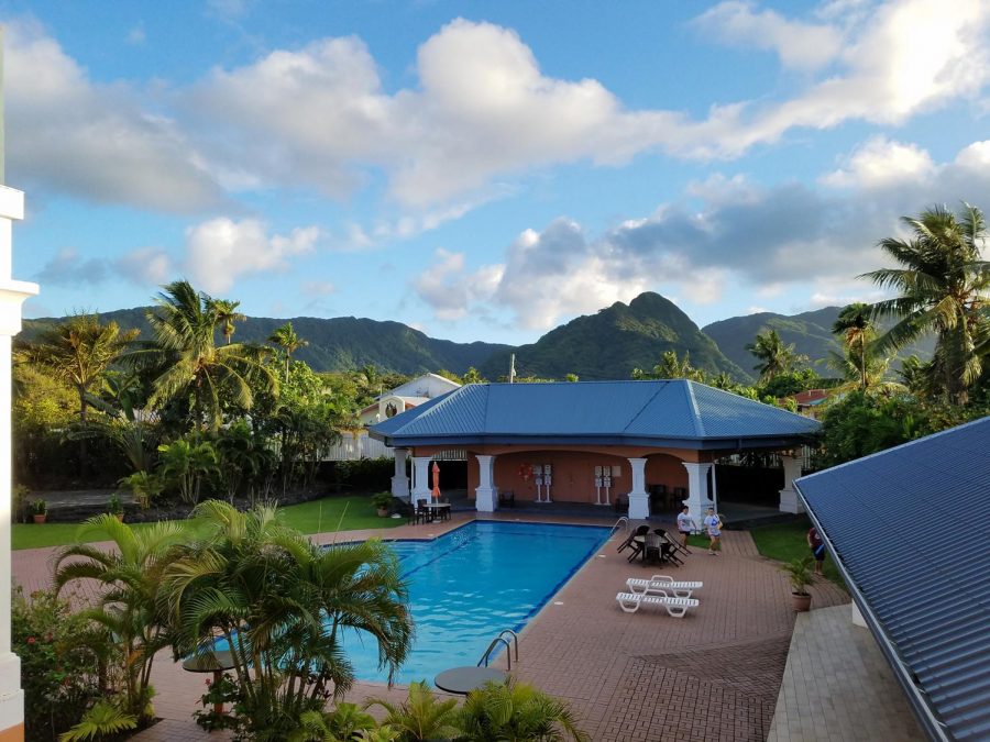 President Schulzs view of a pool at his resort on Aug. 24 in American Samoa.