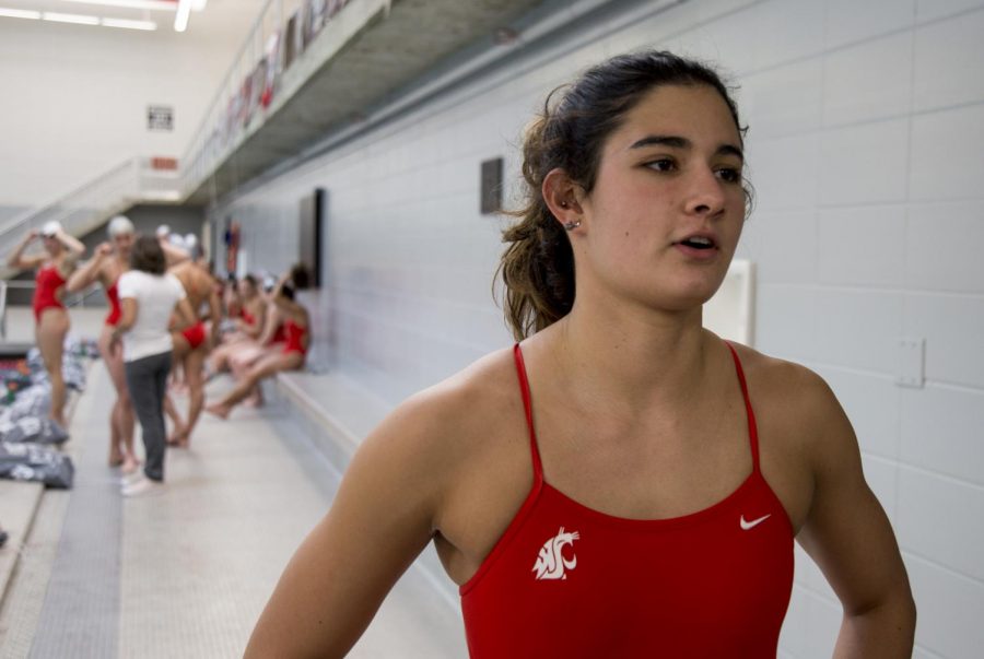 Freshman+Emily+Cook+explains+why+she+decided+to+swim+for+WSU+and+her+goals+in+the+pool+for+this+season.