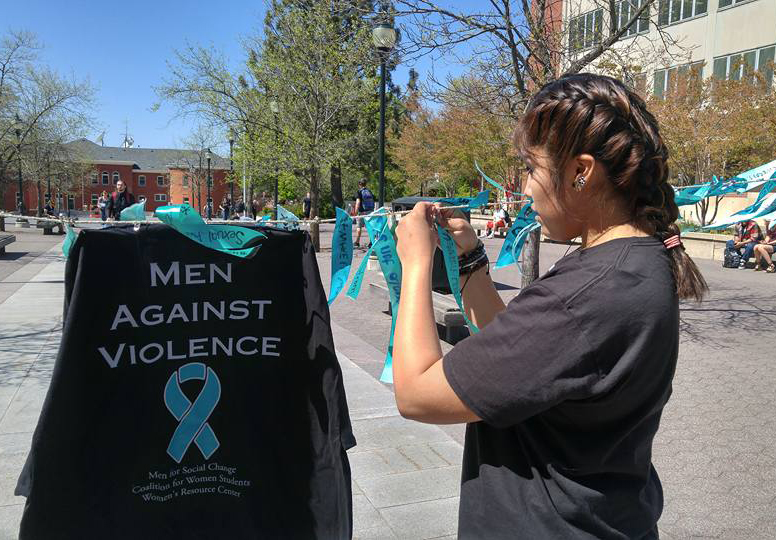 Men for Social Change’s Teal Ribbon Event works to raise sexual violence awareness.