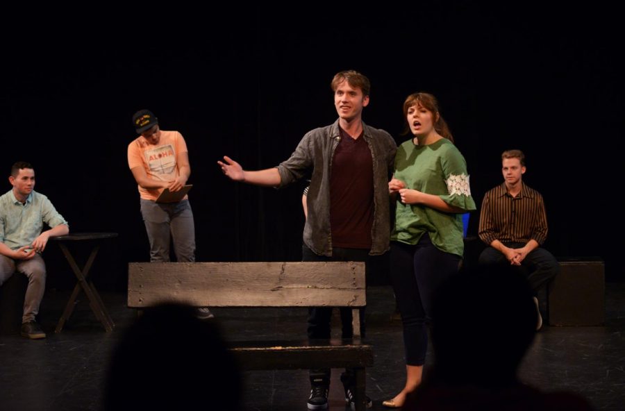 Nuthouse Improv Comedy students perform at a show in 2016.