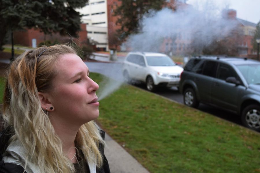 Dasha Winterer, junior astrophysics major, explains how she doesn’t think students should be banned from smoking on campus.