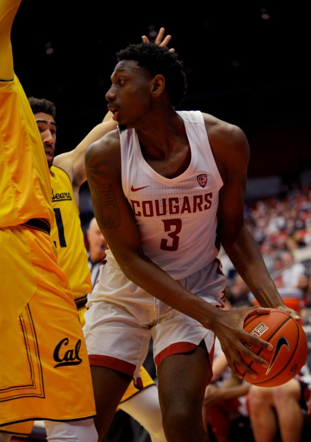 Junior forward Robert Franks looks for an open in a game against Cal on Jan. 13 at Beasley Coliseum.
