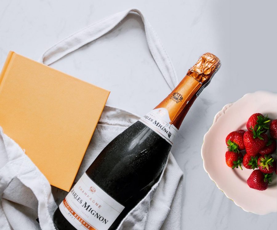 Extra brut sparkling wine or champagne pairs with strawberries. Demi-sec pairs with chocolate.