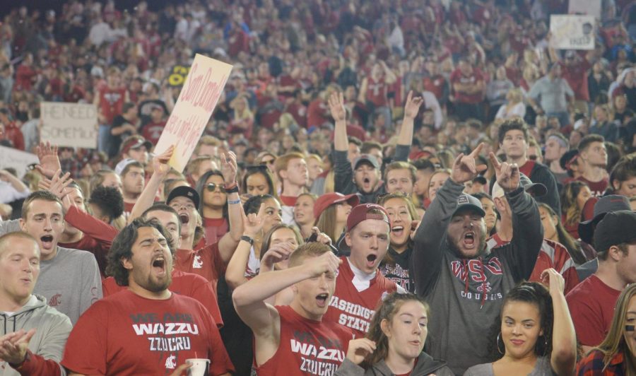 Fans+in+the+student+section+cheer+at+the+WSU+football+game+against+USC+Sept.+29.+A+sports+pass+provides+access+to+any+official+WSU+sporting+event.