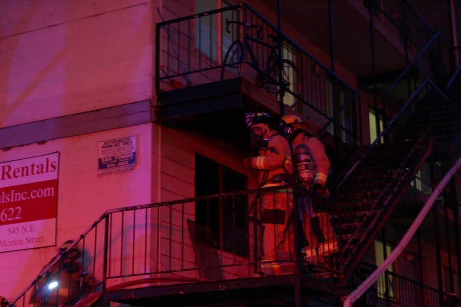 Fire fighters responded to two separate blazes  within minutes of each other Thursday night. 