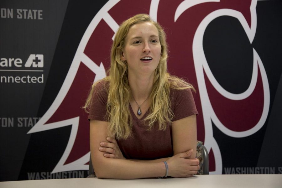 Junior+Sara+Brevick+talks+about+her+experiences+walking+on+the+WSU+rowing+team.