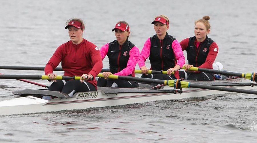 WSU+rowing+took+on+Gonzaga+at+Silver+Lake+on+Saturday.+The+Cougars+beat+Gonzaga+to+win+their+24th+Fawley+Cup.