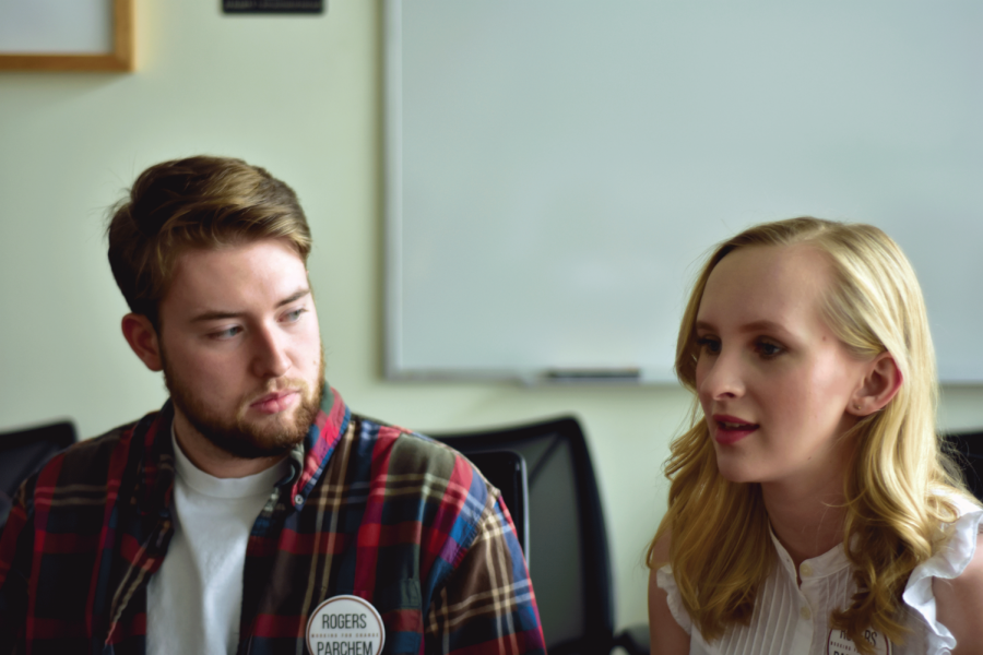 ASWSU Vice President Tyler Parchem, left, and ASWSU President Savannah Rogers want to reduce the amount of emails a student receives on a daily basis.