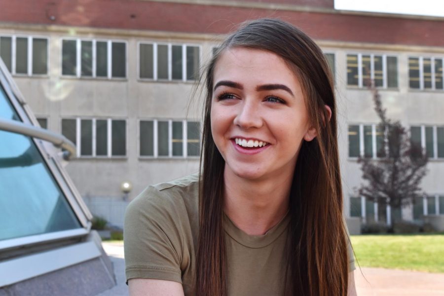 Hayley Hopkins, WSU a freshman who went through formal rush, shares her experience about living in the residence halls and
how the live-in rule affects how she socializes with other students on campus Friday.