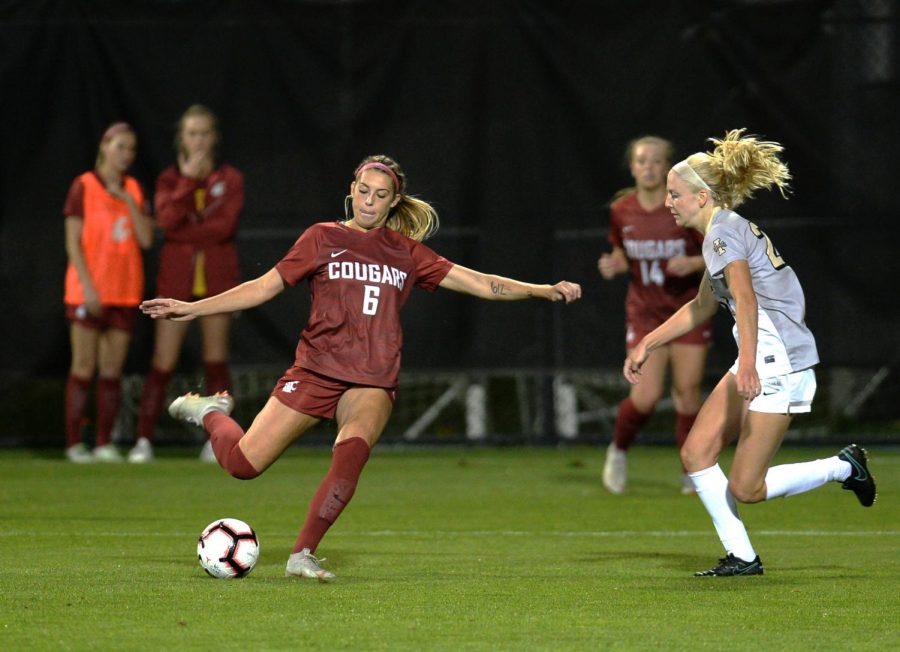Junior+forward+Morgan+Weaver+scores+her+second+goal+of+the+game%2C+making+her+way+past+multiple+Idaho+Vandal+players+in+the+match+on+Sept.+6+at+the+Lower+Soccer+Field.+Weaver+has+scored+six+goals+in+eight+games+this+season.