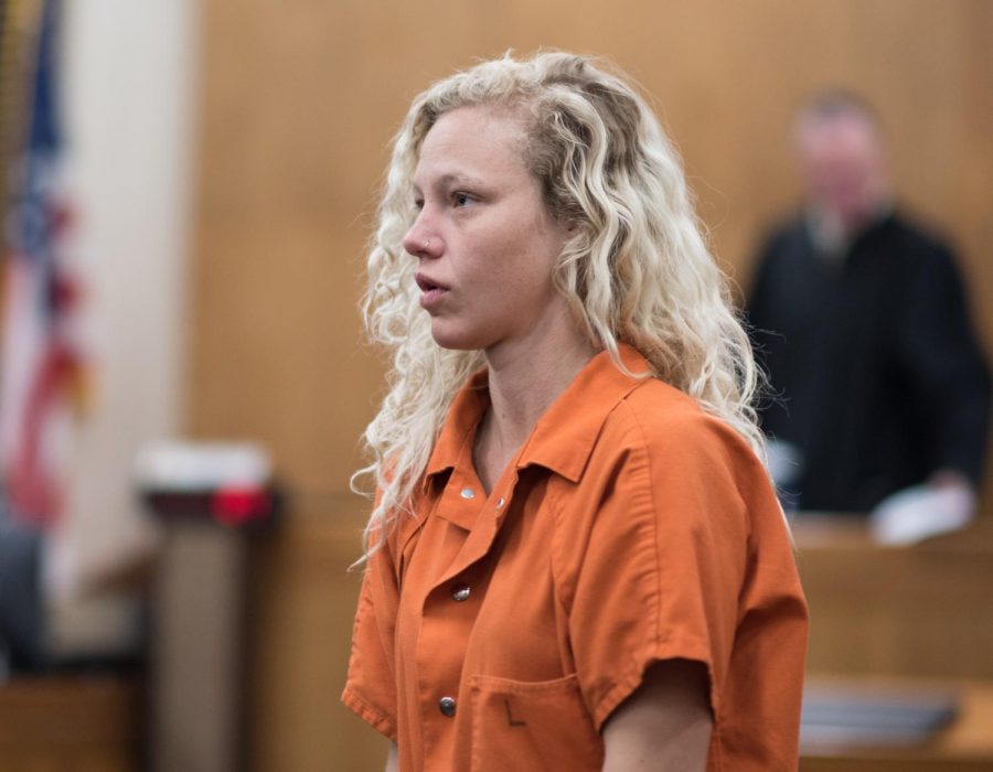 Ashley Myers leaves her hearing Oct. 1 at the Whitman County Superior Court in
Colfax. Myers pleaded not guilty by reason of insanity on Friday.