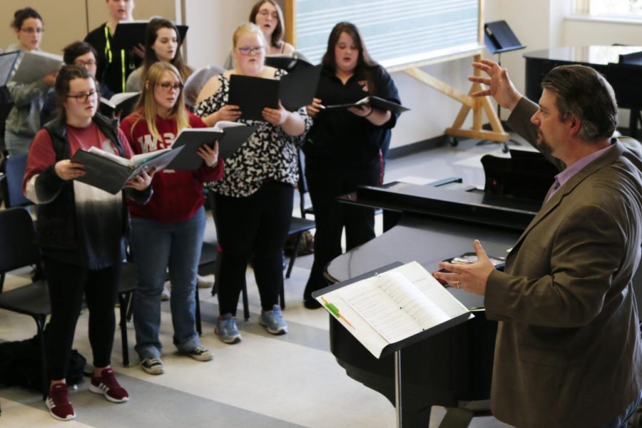 Dean Luethi, director of the School of Music, conducts the WSU Treble Choir on April 18, 2017 in Kimbrough Music Building.
Practicing music has many mental health benefits for both adolescents and adults, and promotes a diverse education.