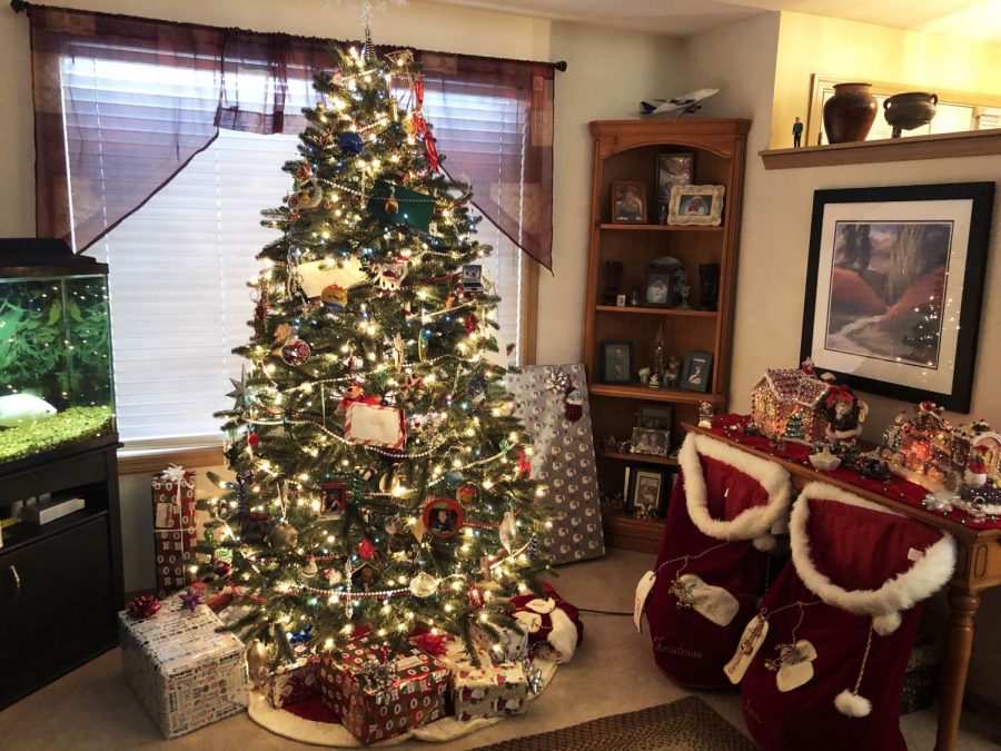 Every limb on the tree inside the Greene home is always covered with lights and ornaments and the base of the tree is surrounded by a wall of presents. 
