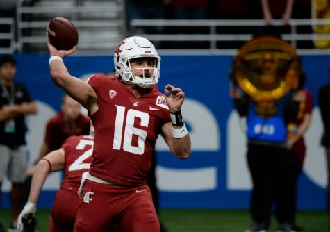 Graduate quarterback Gardner Minshew II throws a pass during the 2018 Alamo Bowl against Iowa State on Friday night in San Antonio. Minshew now holds the Pac-12  single season passing record with 4,779 yards, breaking Cals Jared Goffs 4,714 yards in 2015. WSU beat ISU 28-26.