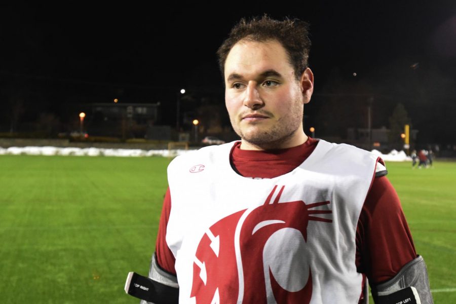 Senior Marty Kearns, team captain for the WSU men’s lacrosse team, speaks about the Men’s Collegiate Lacrosse Association and game scheduling on Jan. 17 at Valley Road Playfield.