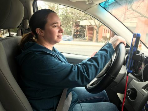 College Cabs Driver AlyssaMarie Link drives through the streets of Pullman on Wednesday outside the The SPARK: Academic Innovation Hub. I like knowing that you are offering [people] a service and you can help with what they need, even if its just getting to class in the morning, Link says. 