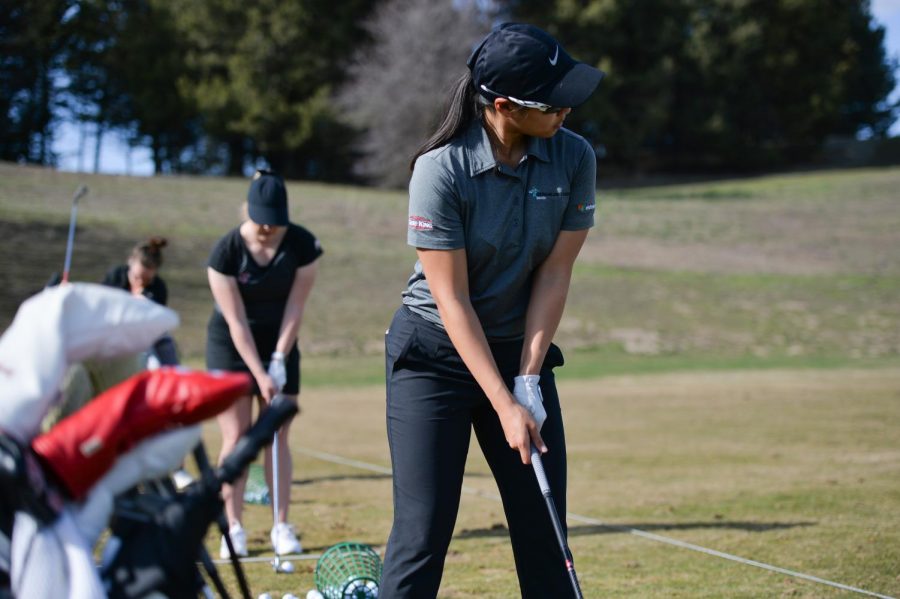 Freshman Amy Chu focuses on her tempo and breathing during an April 1 practice at WSU’s practice facility.