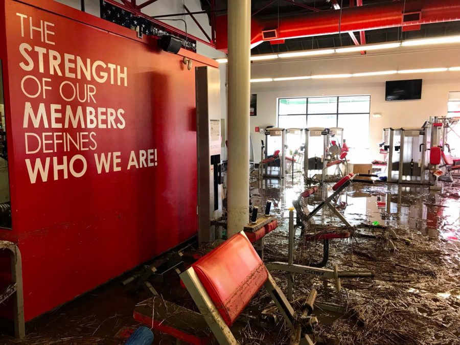 Flooding last week made all exercise equipment in Snap Fitness unusable. There was mud and debris covering the entire floor.