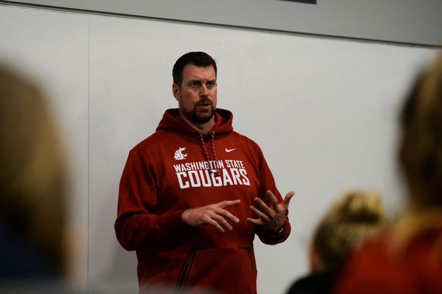 Telling his story of success, failure, lying and finally changing who he was and telling the truth, former WSU quarterback Ryan Leaf challenges WSU athletes in attendance to hold themselves accountable Sep. 13 in the Cougar Football Complex.